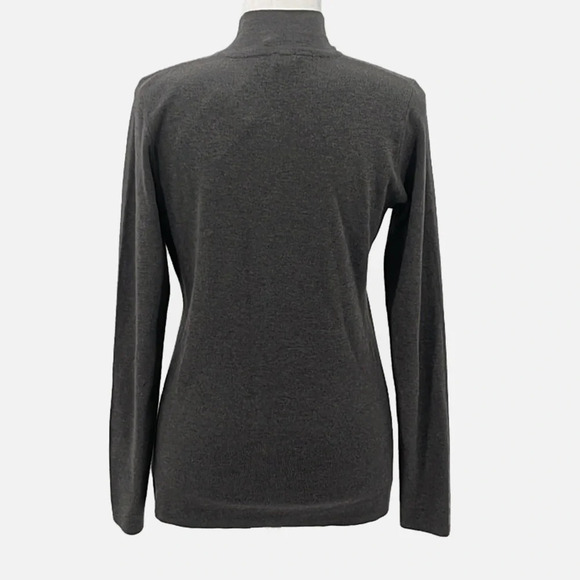 Vila Zip Front Mock Neck Studded Cardigan Sweater Heather Charcoal - NEW - Med. - Picture 3 of 7